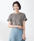 J.PRESS LADIES 【WEB限定カラーあり・接触冷感・UVケア】コンパクトコットンスムース タックスリーブ カットソー