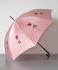AURORA シャルルジョルダン　ポリエステルサテン　ローズプリント耐風傘