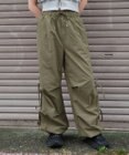 WEGO 【ウエストゴム】サイドリボンパラシュートパンツ