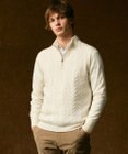 JOSEPH ABBOUD 【キングサイズ・暖か/軽量】カシミヤブレンド ハーフジップ ニット