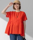 23区 S 【洗える】カラミ ストライプ ペプラム ブラウス