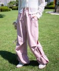 WEGO 【ウエストゴム】サイドリボンパラシュートパンツ