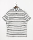 JOSEPH ABBOUD 【キングサイズ・吸水速乾】リネンマルチボーダー ポロシャツ