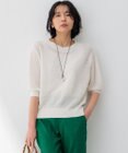 23区 L 【洗える】ピュアリネン パフスリーブ ニット