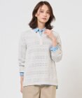 J.PRESS LADIES L CROCHET LIKE PATTERN スキッパー ニット