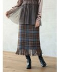 Green Parks ・ＳＵＧＡＲ　ＳＰＯＯＮ　チェックフリンジスカート