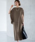 23区 L 【一部店舗限定/UVカット/洗える】ライトウェイトツイル ケープ付き ワンピース