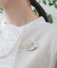 Pisceans フローラル&コットンパールブローチ