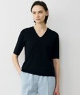 ICB L 【WEB限定カラーあり】 シンセティックハイゲージ 半袖Vネックニット