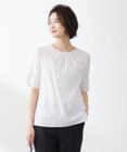 J.PRESS LADIES 【洗える】BEZ空羽ストライプ クルーネック ブラウス