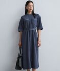 ICB L FluidBackSatin シャツワンピース