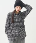 earth music&ecology SET2点チェック柄シャーリングビスチェ＋シャツ