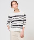 J.PRESS LADIES L COTTON POLYESTER ボーダー ニット