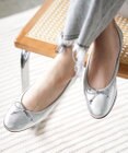 nouvelleRobe Oū サイズ追加【本革・高反発】Round ラウンドトゥ メタリックバレエシューズ