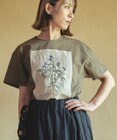 muuc つゆ草刺繍半袖プルオーバー〈日本製・上質な天然素材・遠州織物〉〈繊細なオリジナル花刺繍〉〈ゆったりフリーサイズ〉〈上品な大人の布帛Tシャツ〉