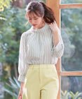 ANY SIS S 【洗える】フェイクパールストライプ ブラウス