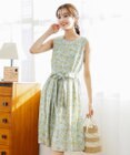 Tiaclasse 【洗える】大人華やかなノースリーブ花柄ワンピース