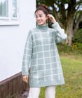 Tiaclasse 【洗える】チェックジャガードニットチュニック