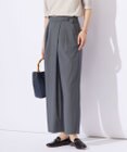 J.PRESS LADIES L 【洗える】ストレッチタイプライター ラップディテール ワイド パンツ