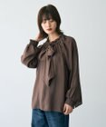 YECCA VECCA フリルギャザーボウタイブラウス