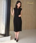 BEIGE， 【セットアップ対応】CINDY / 配色ライン クルーネックドレス