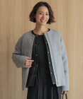 J.PRESS LADIES L ウールナイロンリバー ノーカラー コート