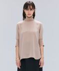 BEIGE， 【洗える】FLEUR / ニットコンビハイネック半袖ブラウス