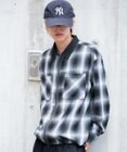 WEGO 【ユニセックス着用ITEM/MLサイズ展開】オンブレチェックシャツジャケット