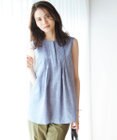 23区 【SLOW/洗える】リネンコットン ノースリーブブラウス