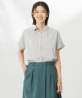 J.PRESS LADIES 【洗える・接触冷感】ドビー強撚ストライプ シャツ ブラウス