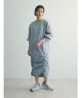 Green Parks armonia.異素材シャーリングワンピース