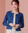Tiaclasse 【洗える】ノーカラーデニムジャケット
