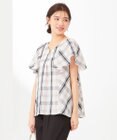 ANY SIS 【洗える】チェックフレア ブラウス