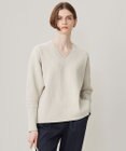 ICB 【洗える】コットンシェニール Vネックニット