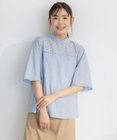 組曲 【WEB限定色あり】エンブロイダリーレース　ハイネック半袖ブラウス
