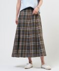 J.PRESS LADIES S コットンリネン Light マドラスチェック フレア スカート