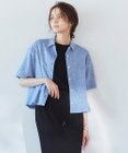 23区 【SLOW/洗える】リネンコットン 半袖クロップドシャツ