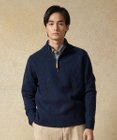 J.PRESS MEN 【Cash Lamb's Wool】ケーブルハーフジップ ニット
