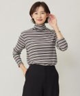J.PRESS LADIES カシミヤシルクリブタートル ボーダー カットソー