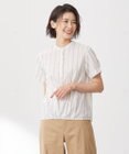 J.PRESS LADIES 【洗える】キュプラローン ストライプ ブラウス