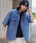 WEGO 【ユニセックス着用ITEM/MLサイズ展開】カラーデニムシャツ（SS）