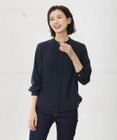 J.PRESS LADIES 【洗える】ヌーディスバックサテン バンドカラー ブラウス