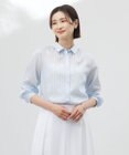 J.PRESS LADIES S 【洗える】ランダムストライプ シャツカラー ブラウス
