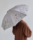 AND WOOL 〈一級遮光生地・晴雨兼用〉ボタニカル刺繍の日傘 （折りたたみ傘タイプ）