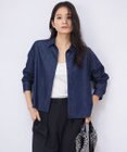 ICB 【洗える】コットンリヨセルデニム クロップドシャツ