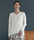 自由区 【XSサイズ～/洗える/セット着用可】ドライコットンハイゲージVネック ニット
