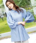 Tiaclasse 【洗える】パフ袖シャツチュニックブラウス