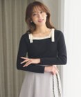 Feroux 【洗える】ショルダーリボン プルオーバーニット