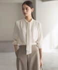 J.PRESS LADIES L 【洗える】ピーチサテン ボウタイ ブラウス