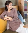 Tiaclasse L 【洗える】幅広く活躍が期待できるVネックリブニットチュニック